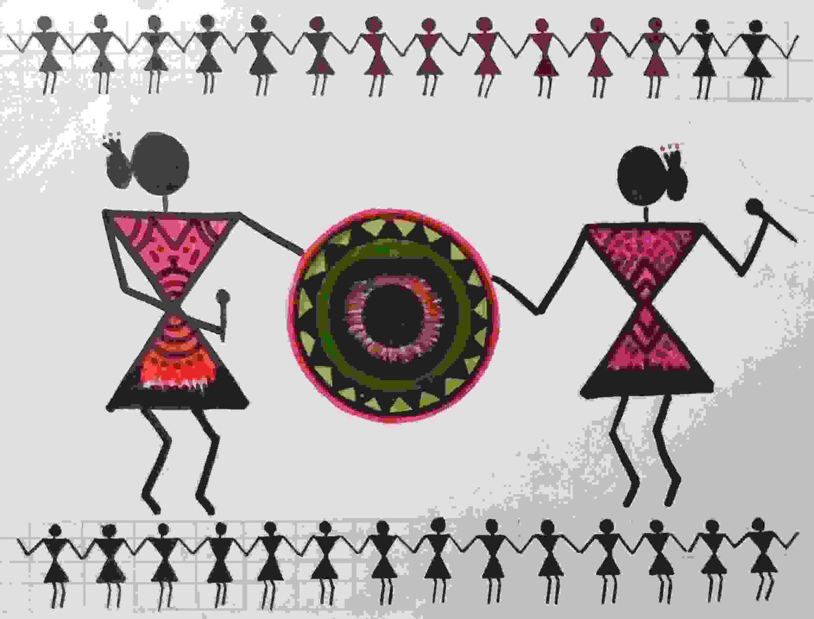 How to draw tribes in warli\WARLI TRIBAL PAINTING\Tribal art\Tribal painting \WARLI PAINTINGS\\🇮🇳🇮🇳 - YouTube