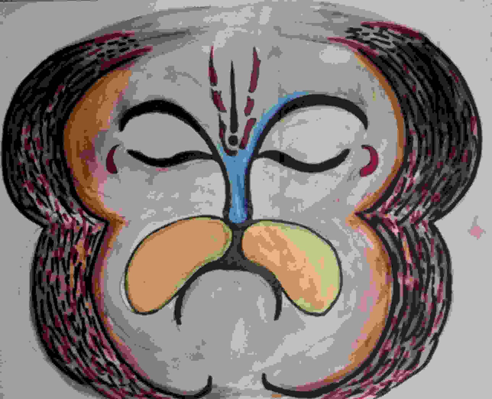 Painting Of Jai Hanuman God In Sangam Shettigar Size A4 Sq