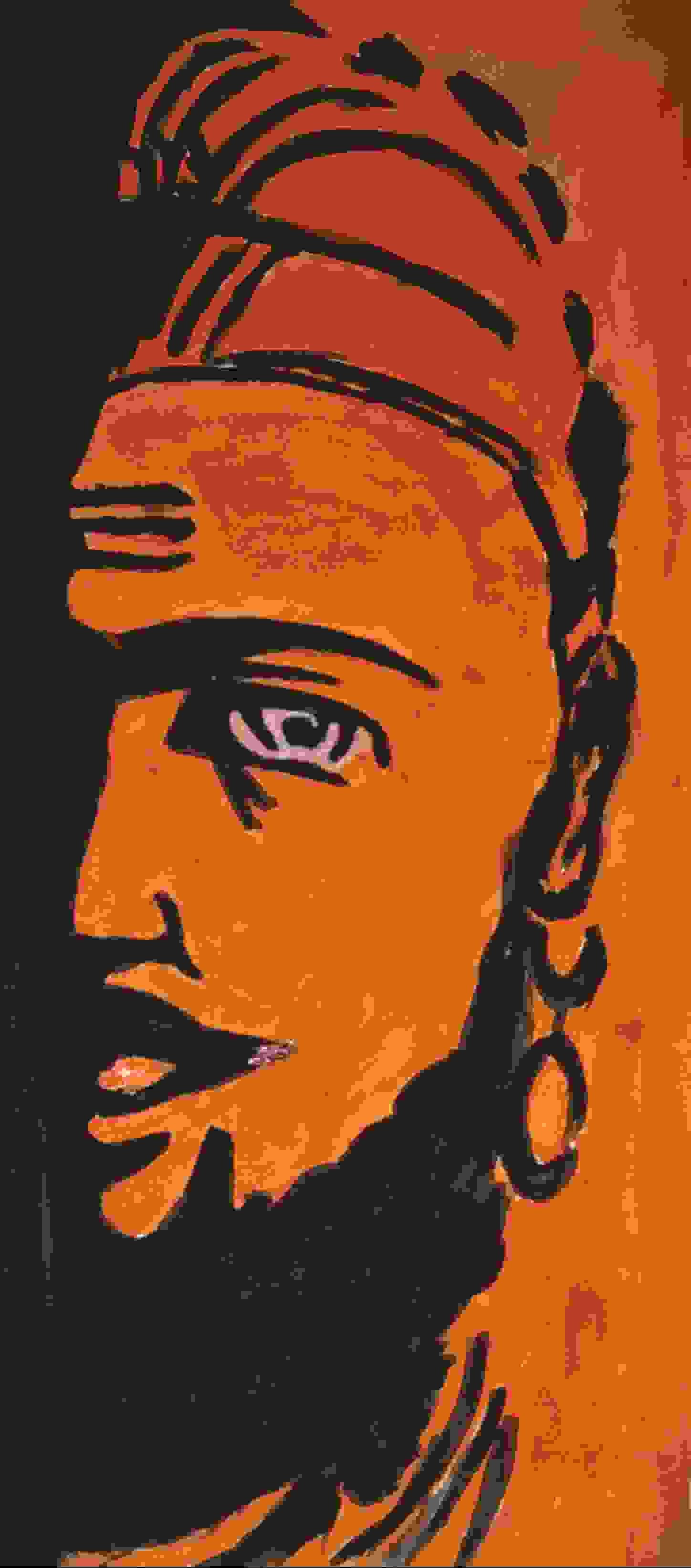 Painting Of Shivaji Maharaj In Sangam Shettigar Size A4 Sq