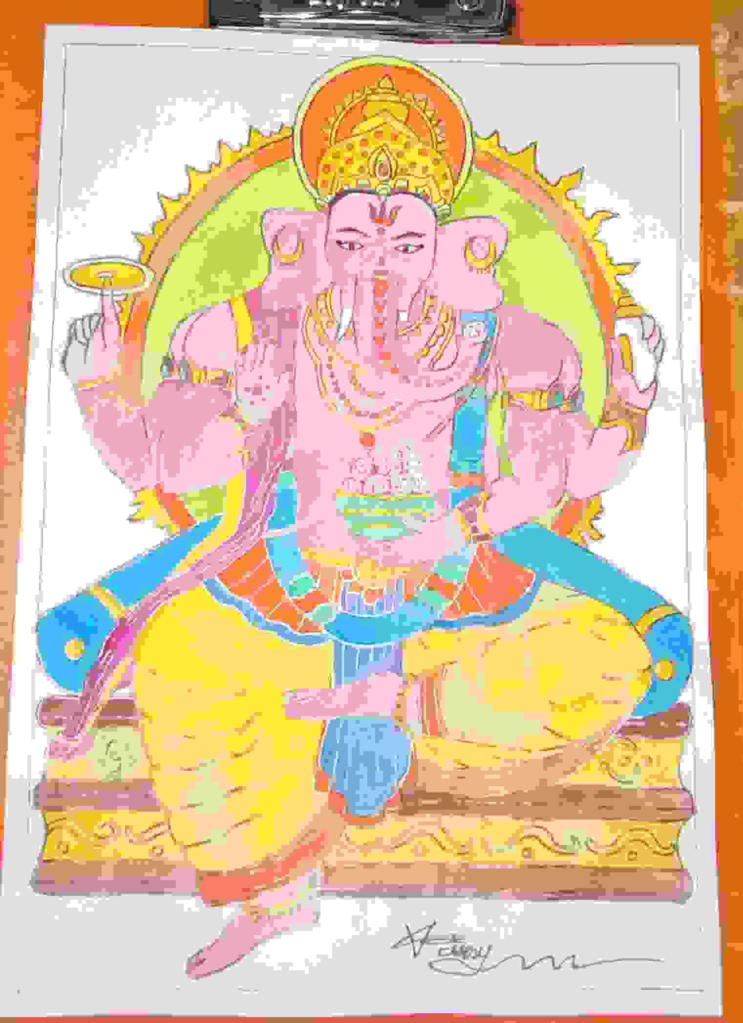Painting Of Ganesha Painting In Vinay Karthik Size 210297