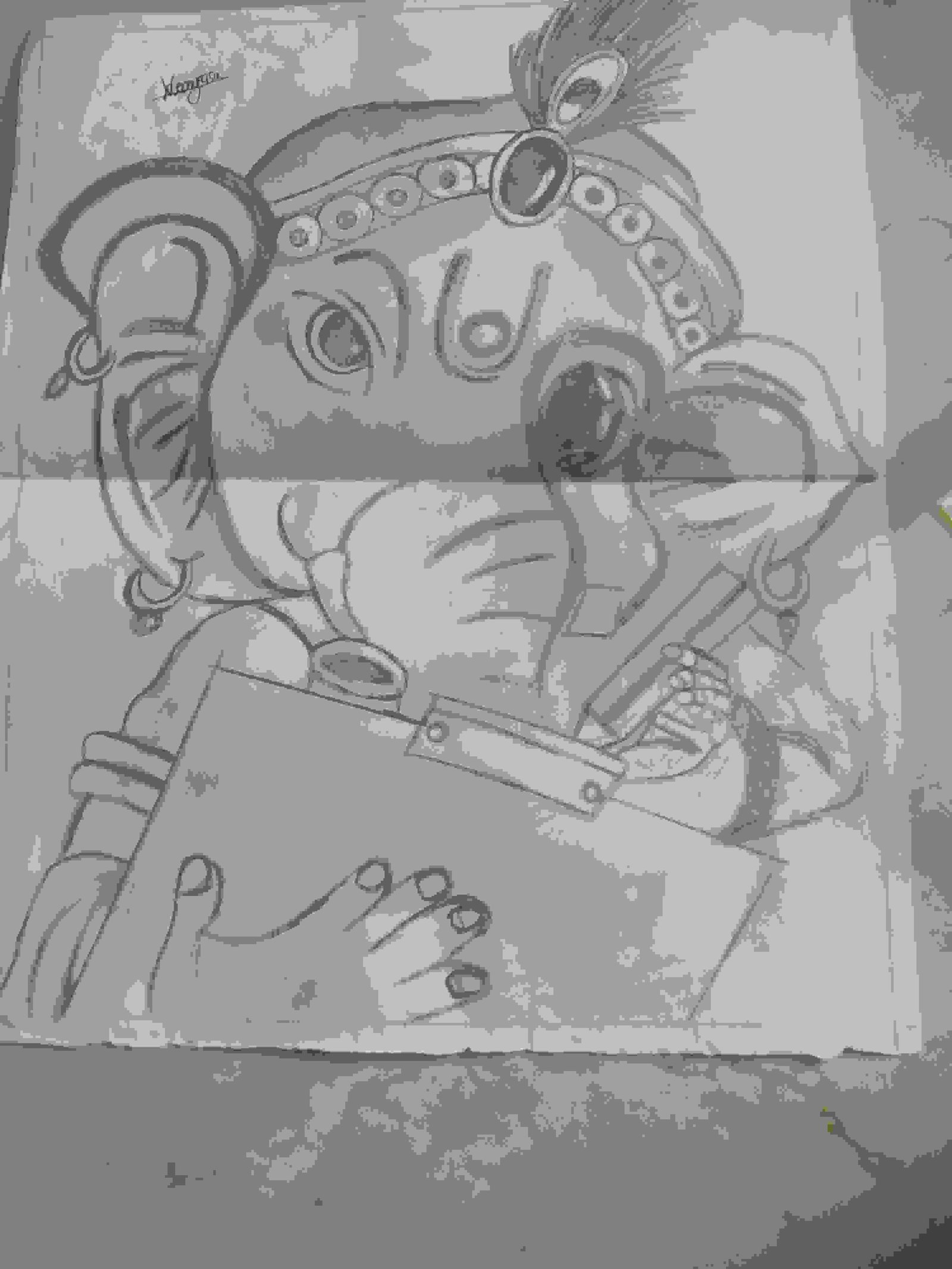 Ganesh Ji 3d, drawing, lord, god, HD phone wallpaper | Peakpx