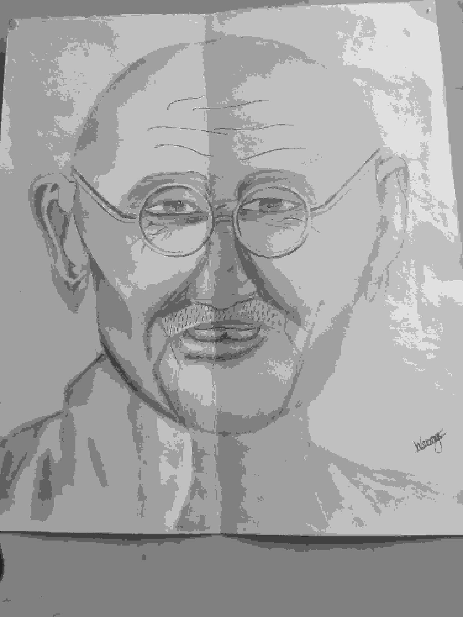 How to Draw Mahatma Gandhi Pencil Shading Step by Step for beginners |  Pencil shading, Drawings, Easy drawings