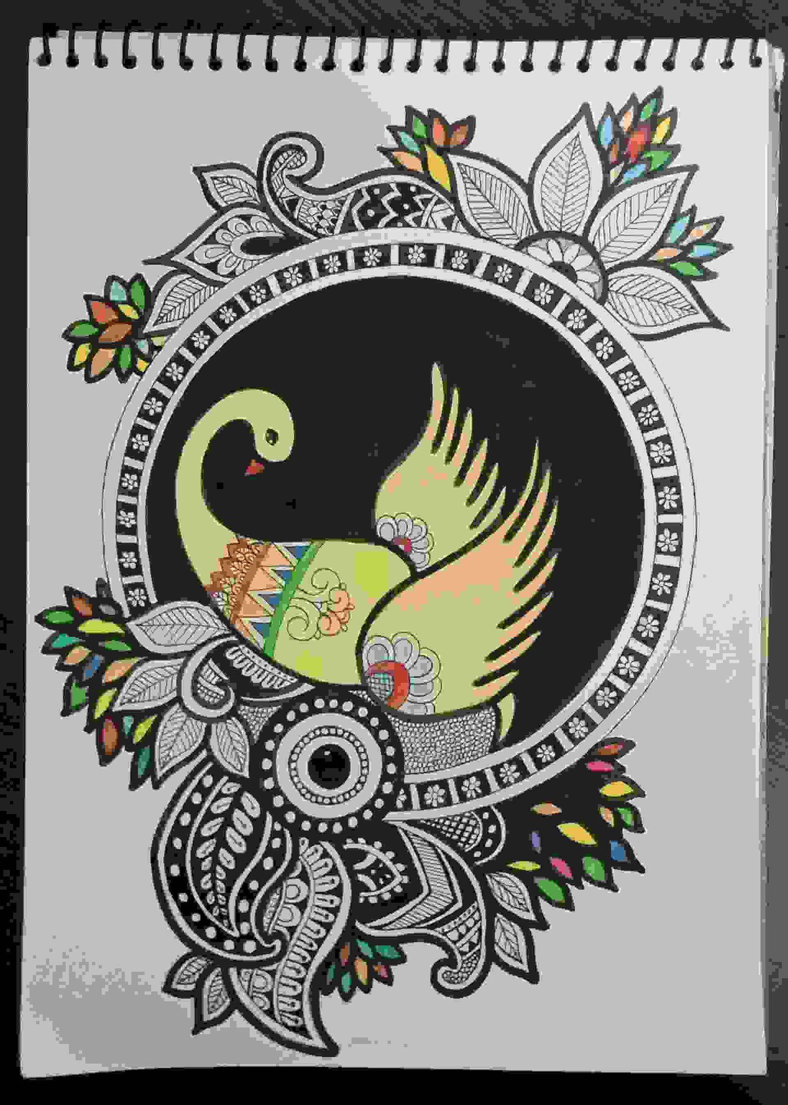 Painting Of Swan Mandala Art Size A4 Size Price 100 I Have M