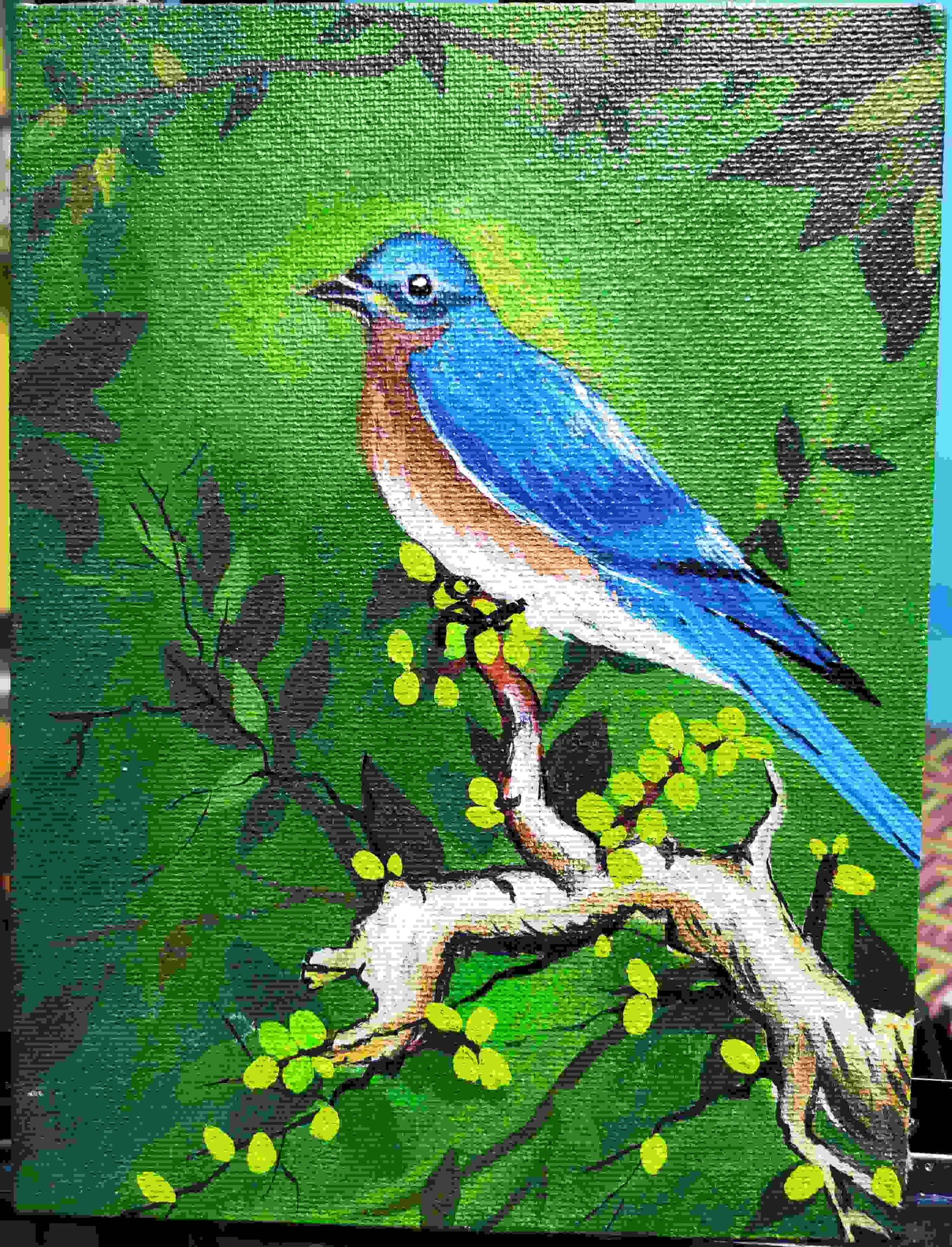 Beautiful Bird Acrylic Painting On