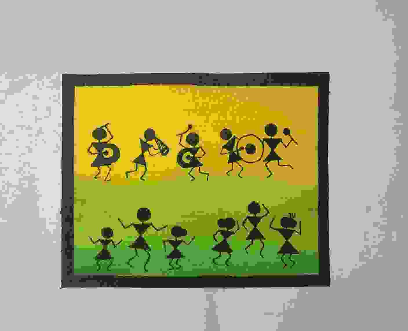 Warli Art For Fevicryl Workshop Done On Canvas Board And Fev