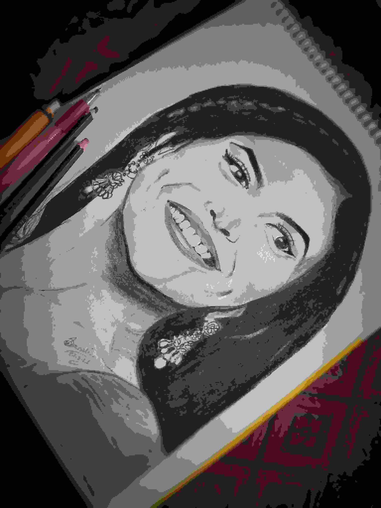 Deepika Padukone Potrait On Paper I Think I Try My Best So