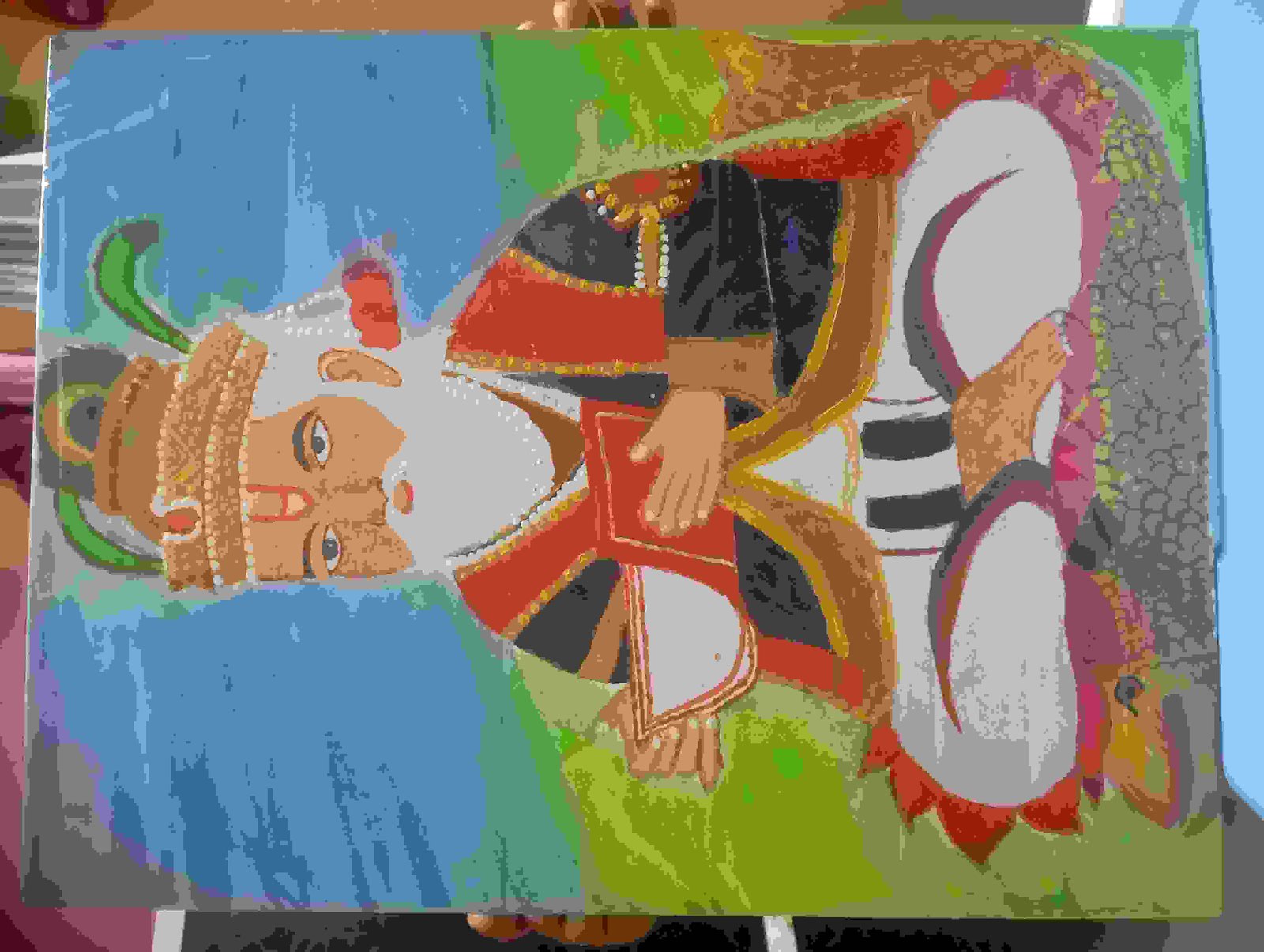 This Is The Acrylic Painting Of Jhulelal The Goddess Of Sind