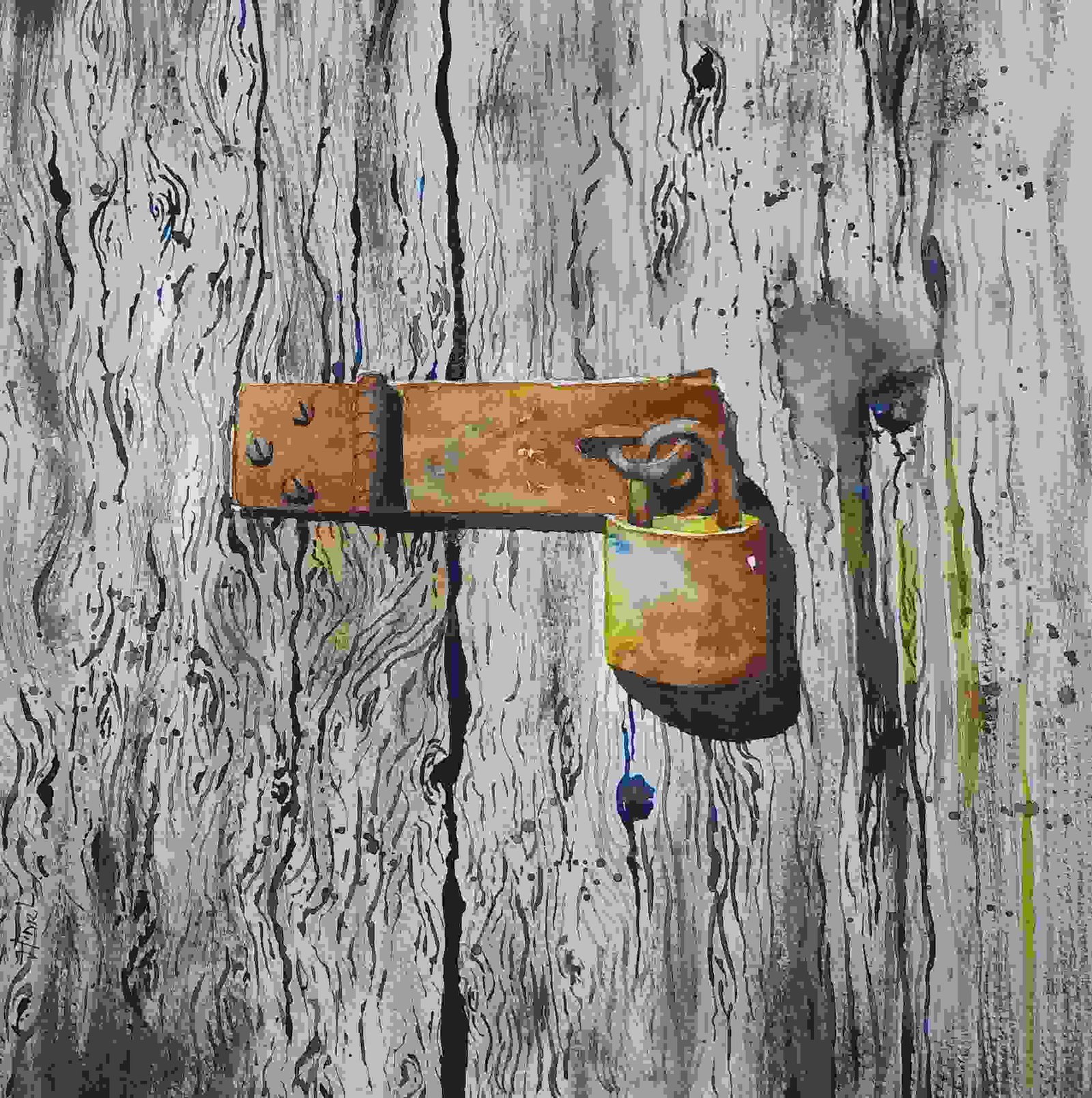Rusted Lock Watercolor