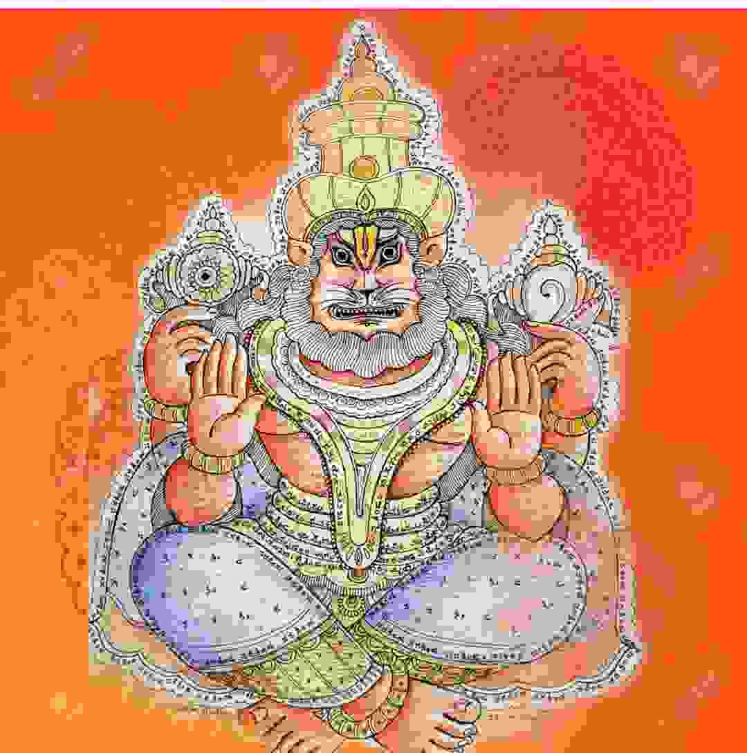 Shri Narasimha Swami Art By Hallerao