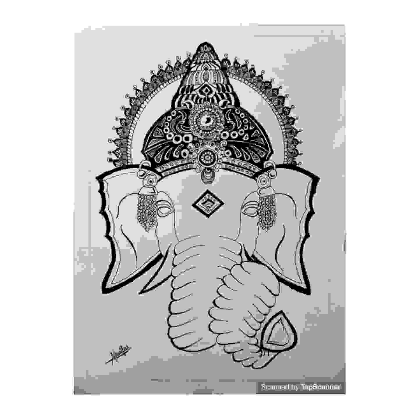 Its A Ganesh Ji Mandala Painting Any One Interested Can