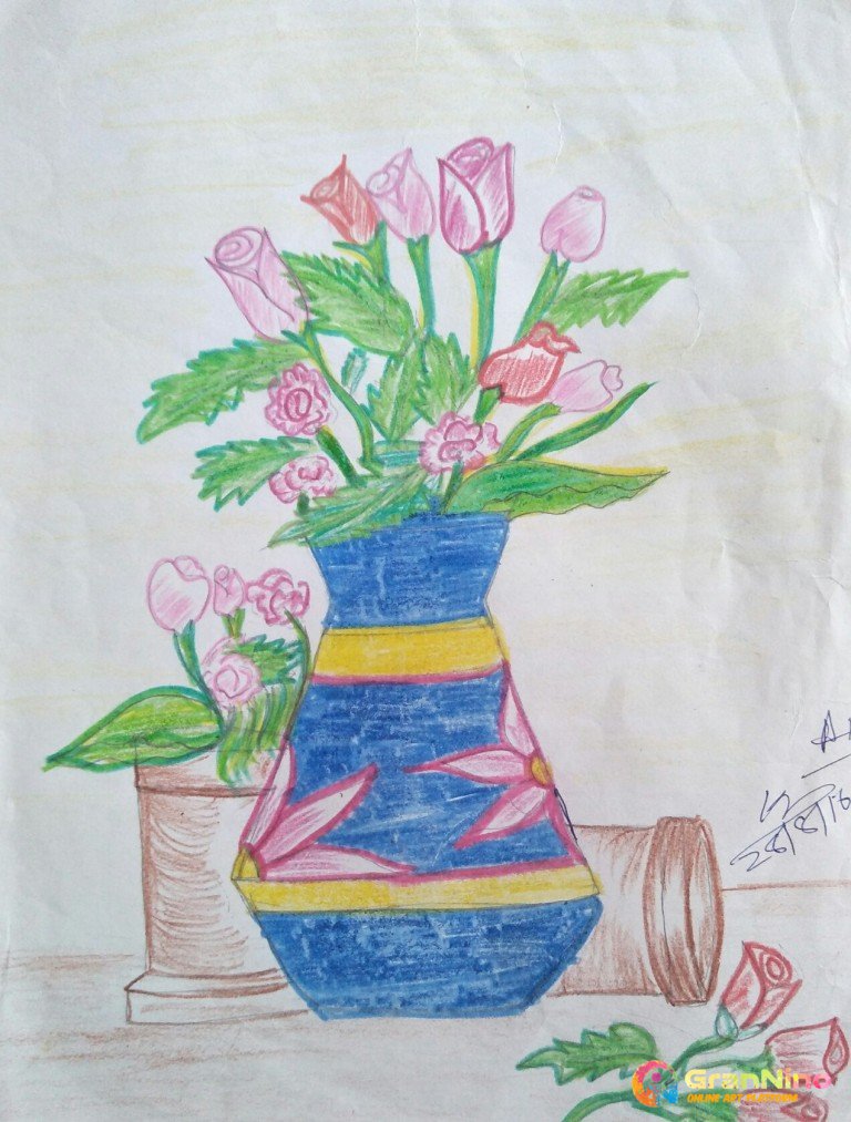 How to draw Flower pot | Flower pot drawing easy - YouTube | Flower drawing,  Flower vase drawing, Easy drawings