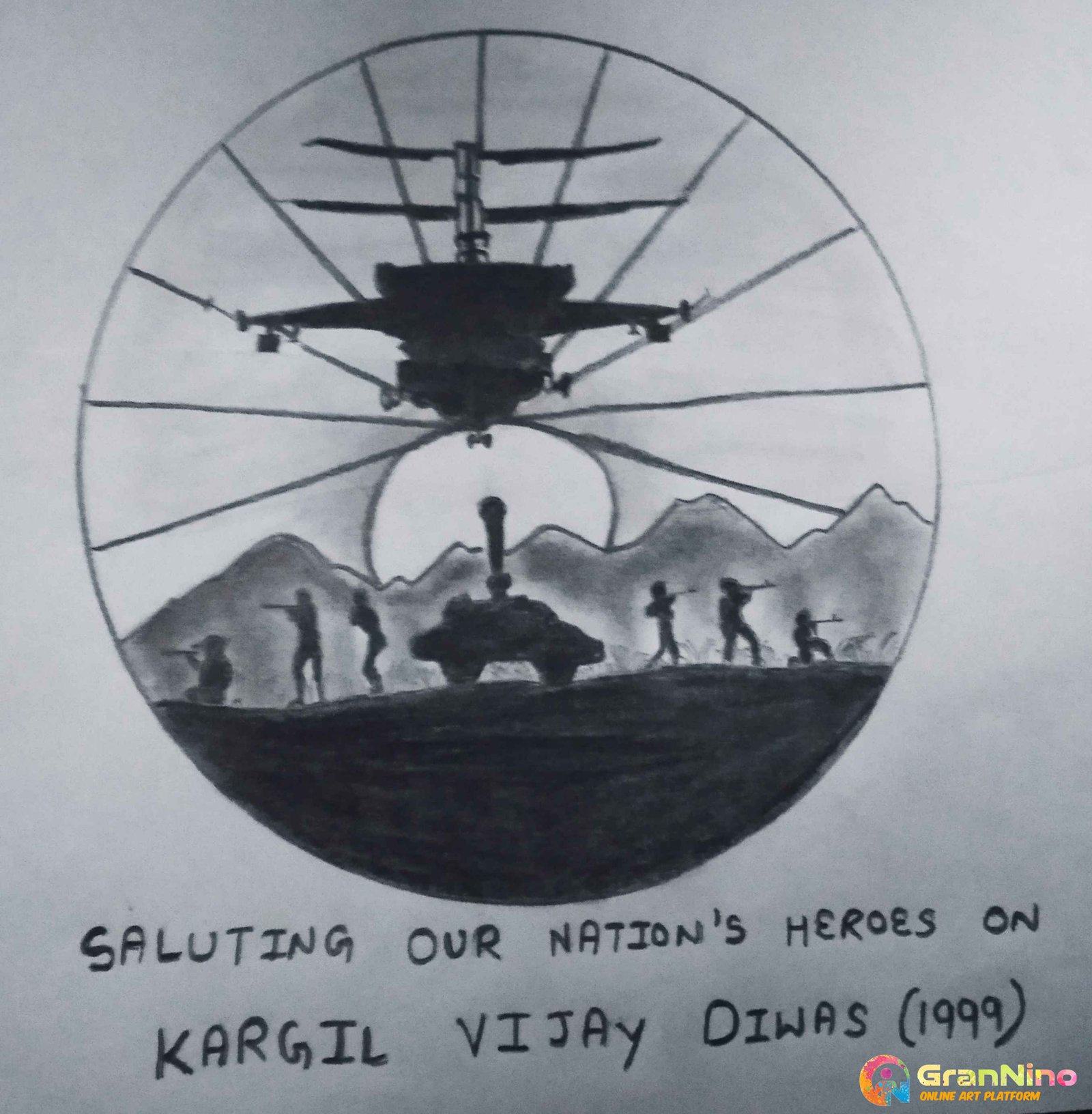 Kargil Vijay Diwas Drawing || How to Draw Kargil Vijay Diwas Poster Easy  step by step - YouTube