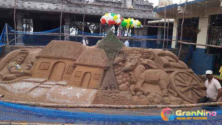 My Sand Art On Pongal Festival Wwwbalucreativescom