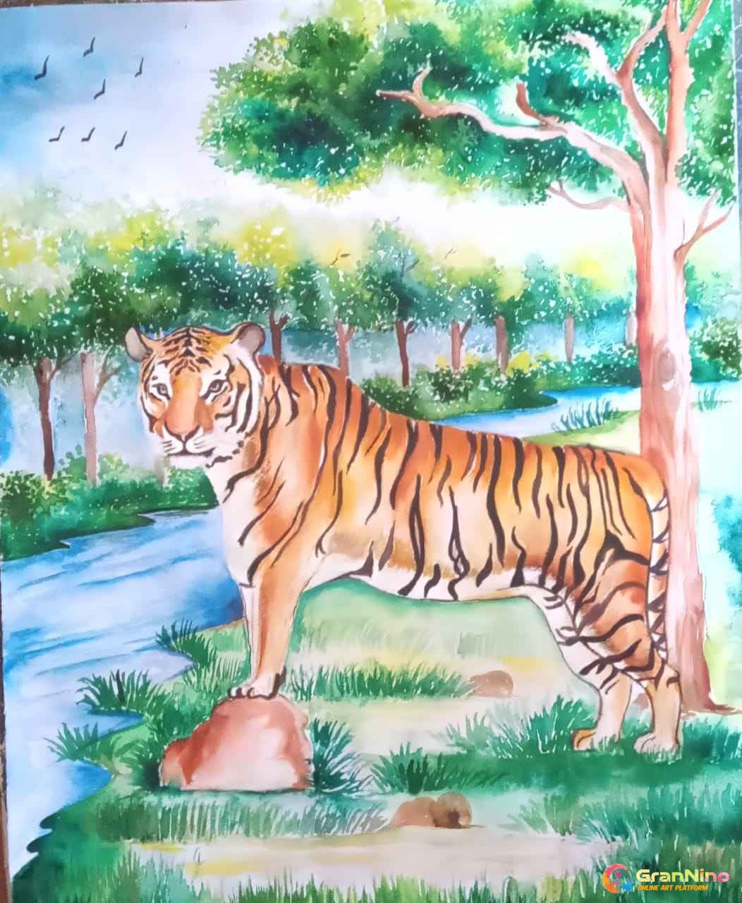 ArtStation - Siberian Tiger Colour Pencil Drawing
