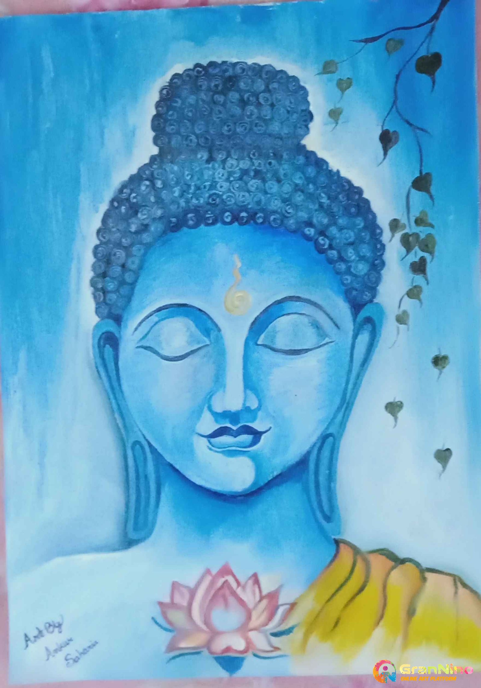 Budha Oil Painting By Ankur