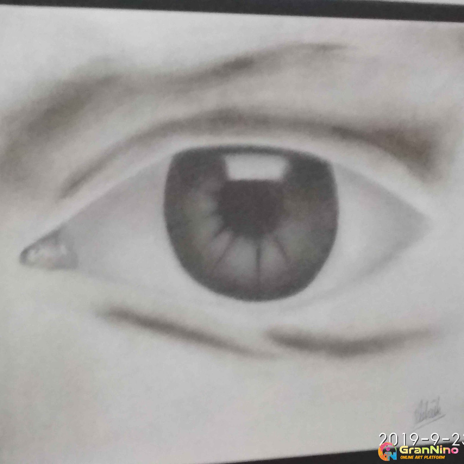 Drawing Of A Eye With Camalin Soft Carcoal Pencil Camalin