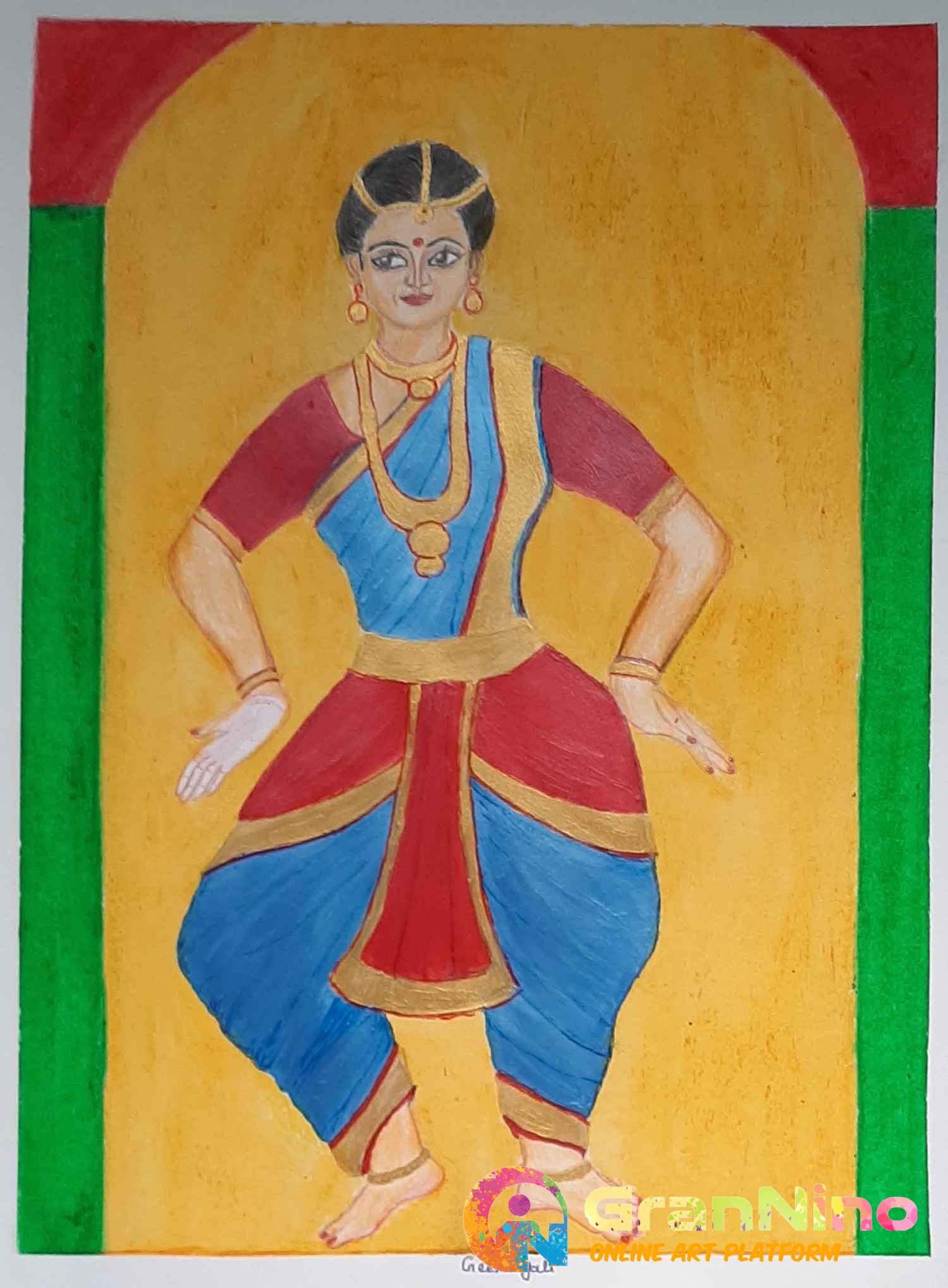 Illustration Indian Bharatnatyam Dance Form Stock Vector (Royalty Free)  1016642662 | Shutterstock