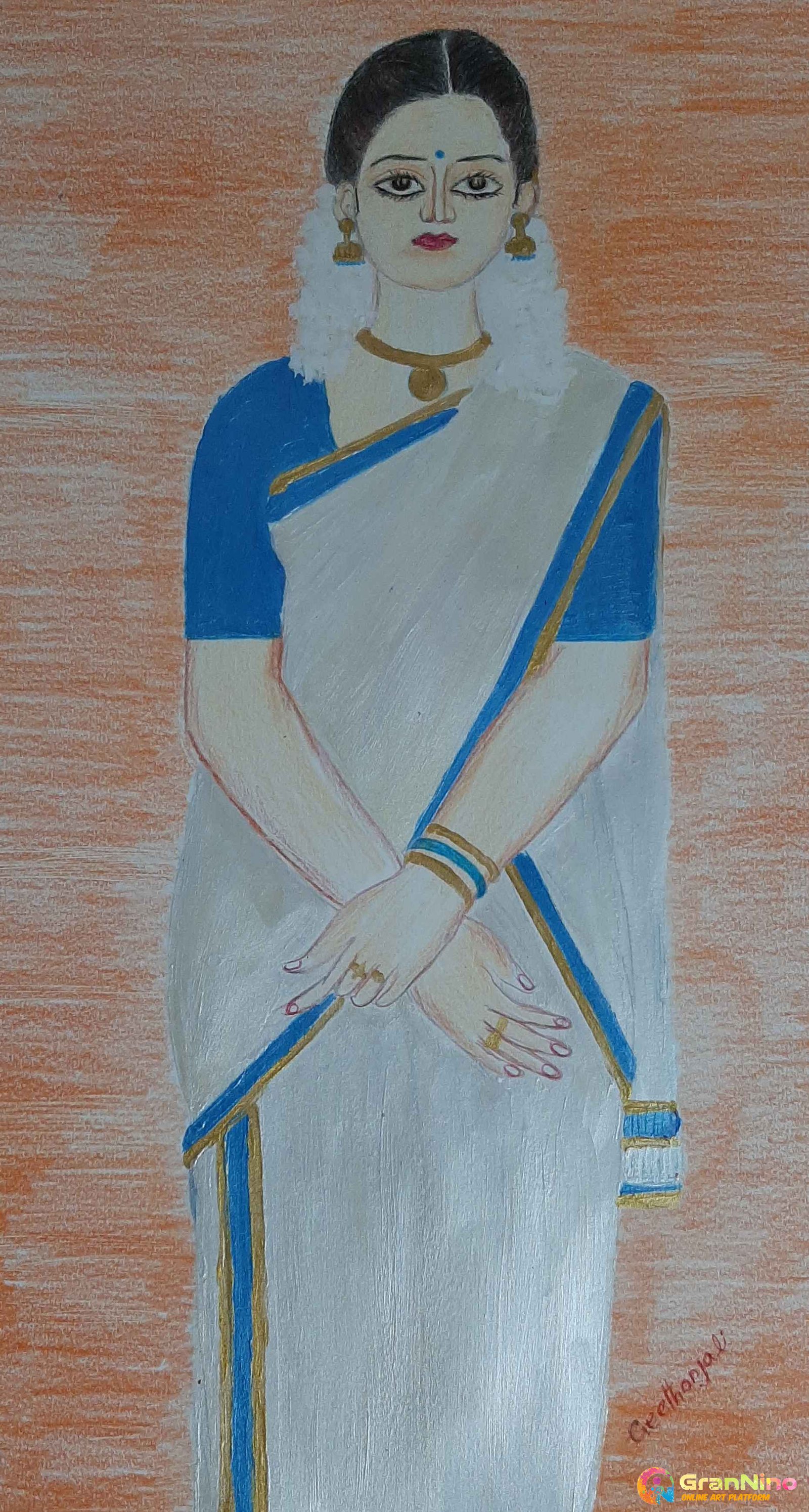 Painting Of Radha Krishna Drawing In Pencils - GranNino