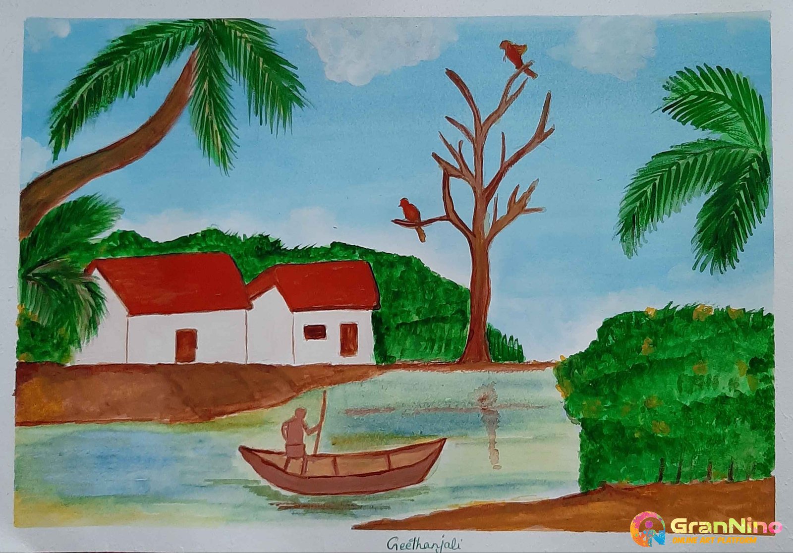 Buy Backwaters in Kerala Artwork at Lowest Price By Dipu Jose