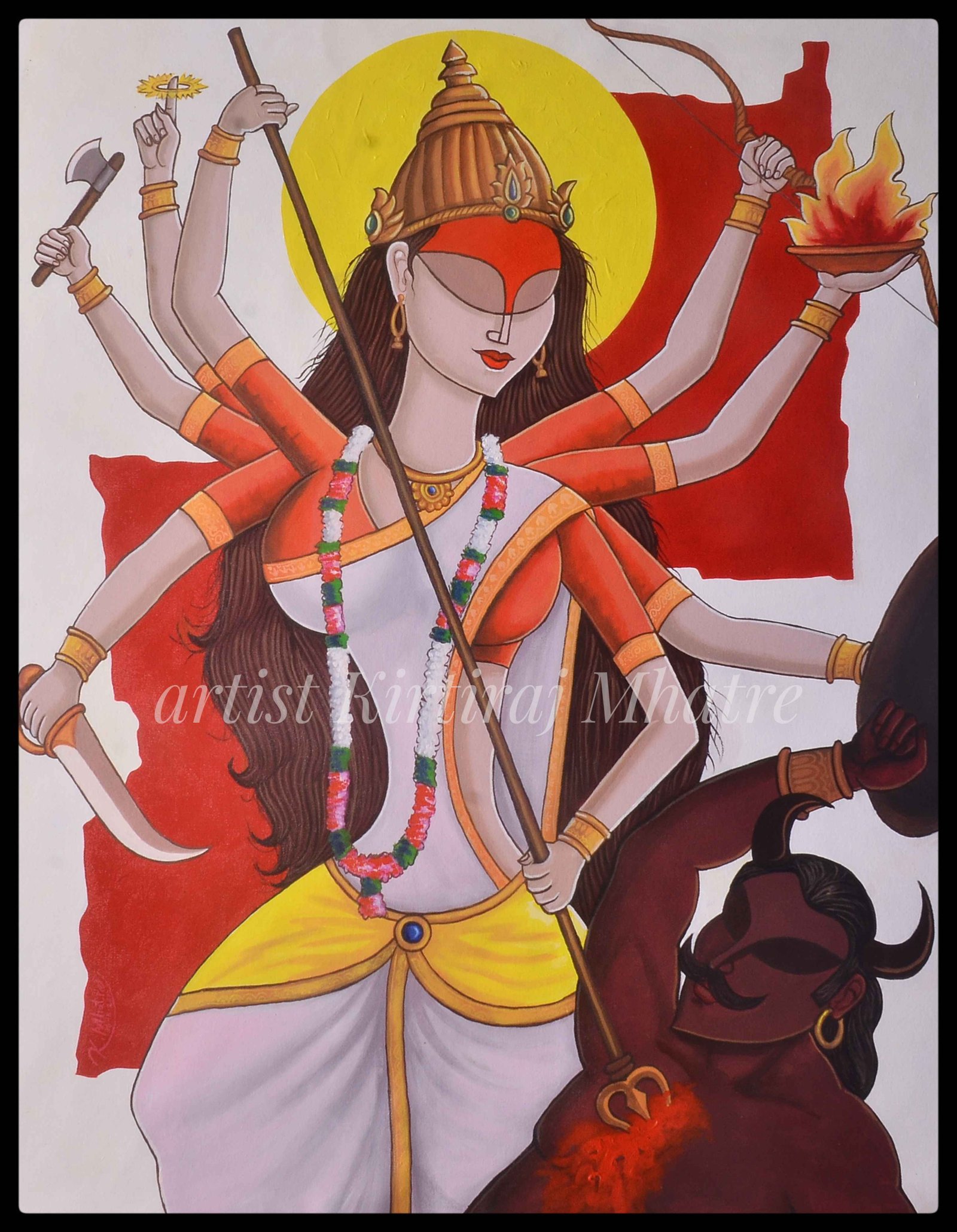 Mahishasura Mardini - Durga Destroys Mahisasura [Easy to Print Filament  Painting] by VedicFutura - MakerWorld