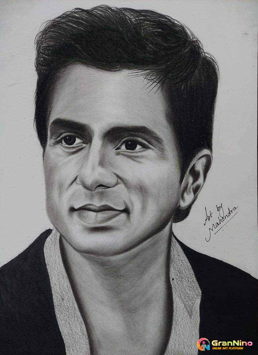 My Charcoal Pencil Art Work Sonu