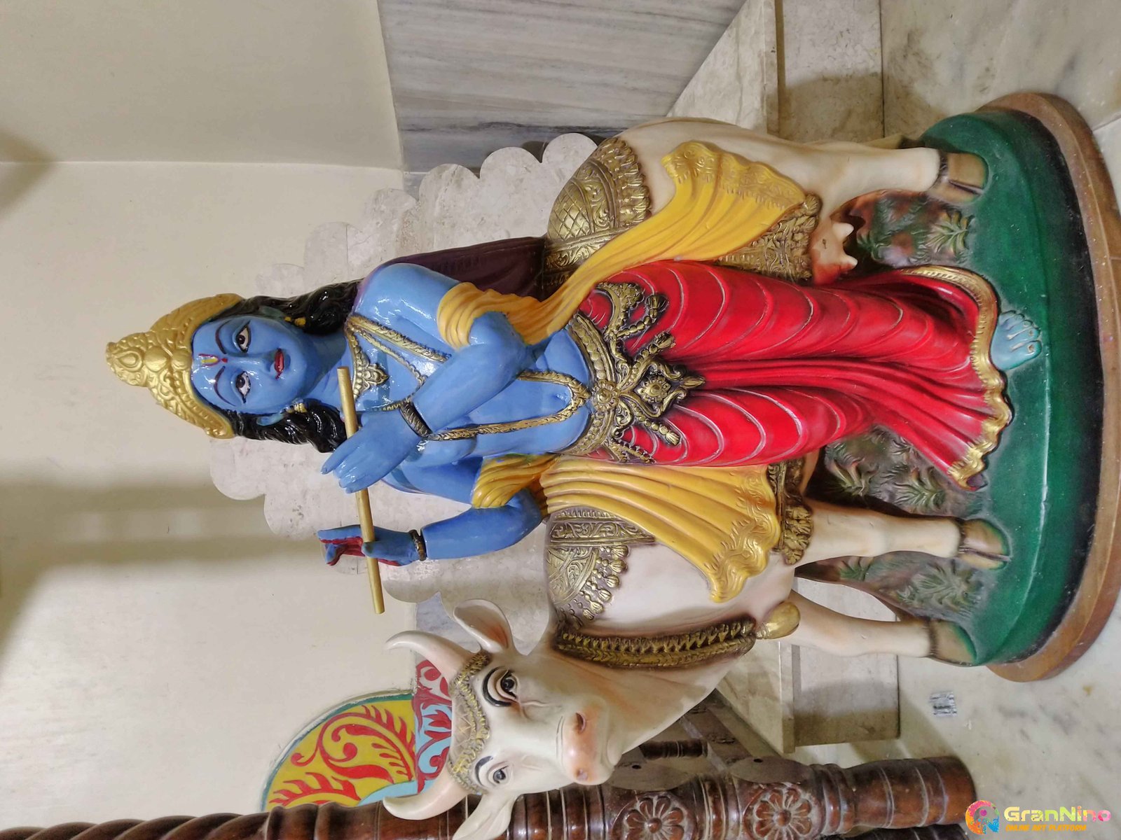 Shree Krishna With Cow Sculpture