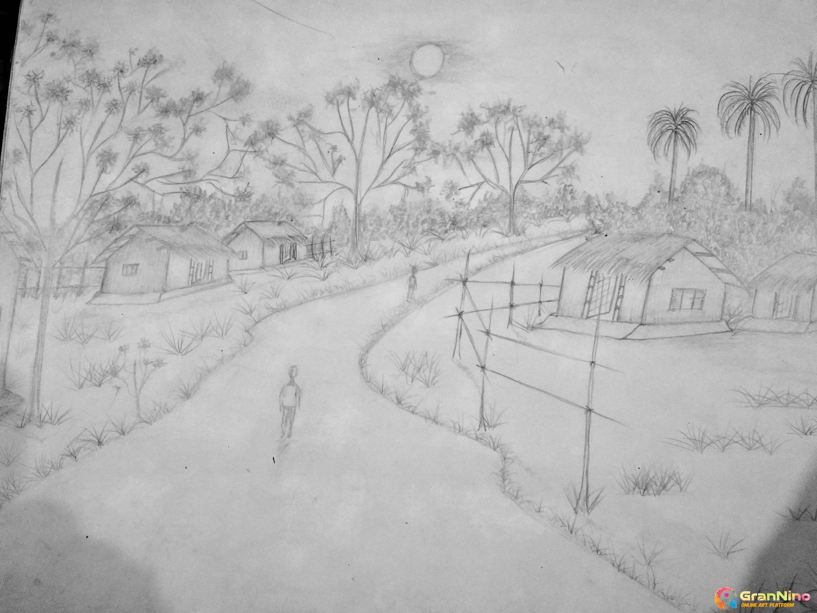 Sketch of Landscape With Village & Mountains | Christchurch Art Gallery Te  Puna o Waiwhetū
