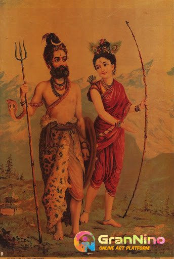 Kirat Billi Artist Raja Ravi Varma Year 1895 Dimensions 50