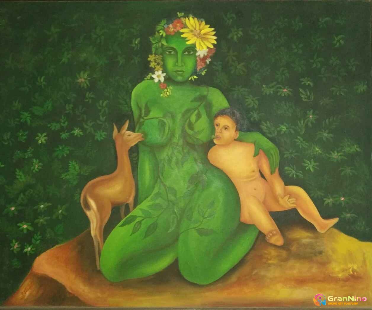 Mother Nature Oil On Canvas Art By Artist Ratumoni