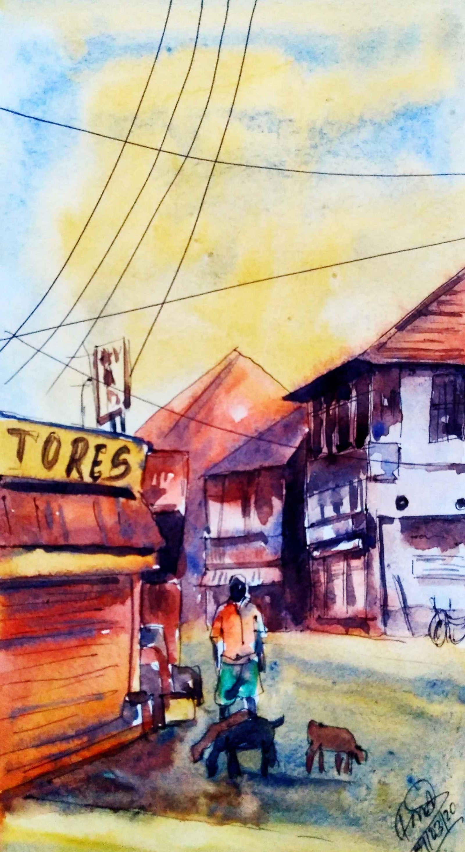 Nomadic Serenity Depicting Urban Indian Life Series 020