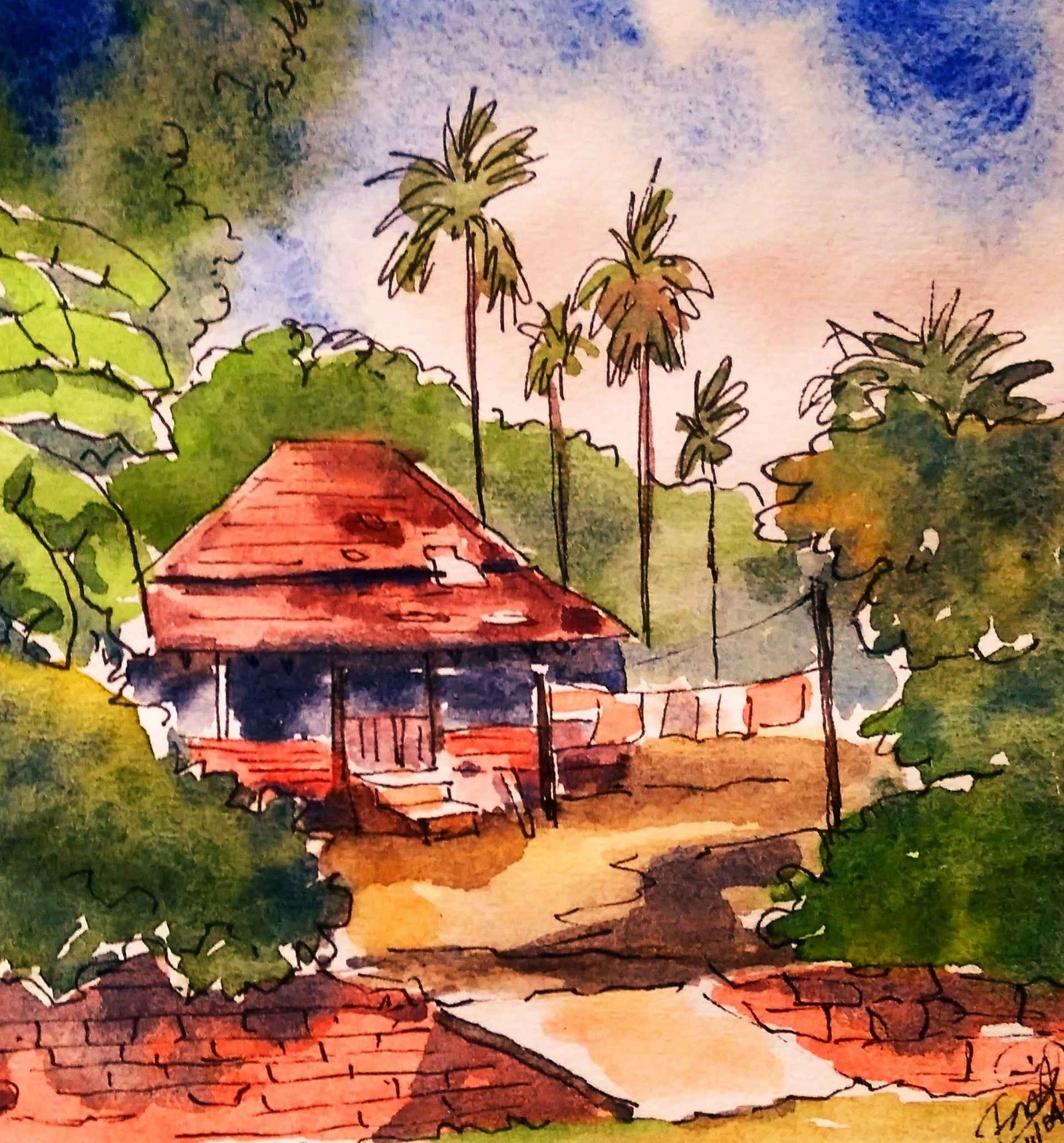 Pen Watercolor Sketch