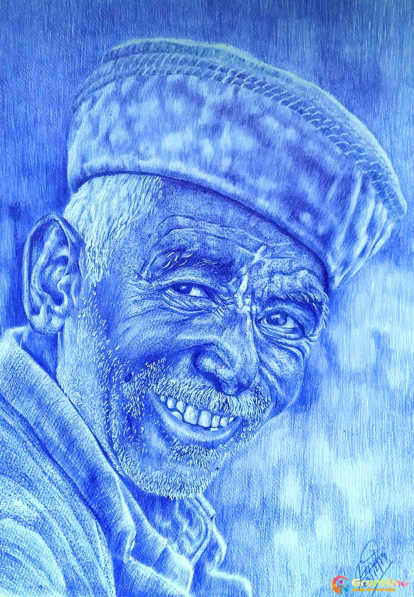 Ball Pen Portrait Work Size 10