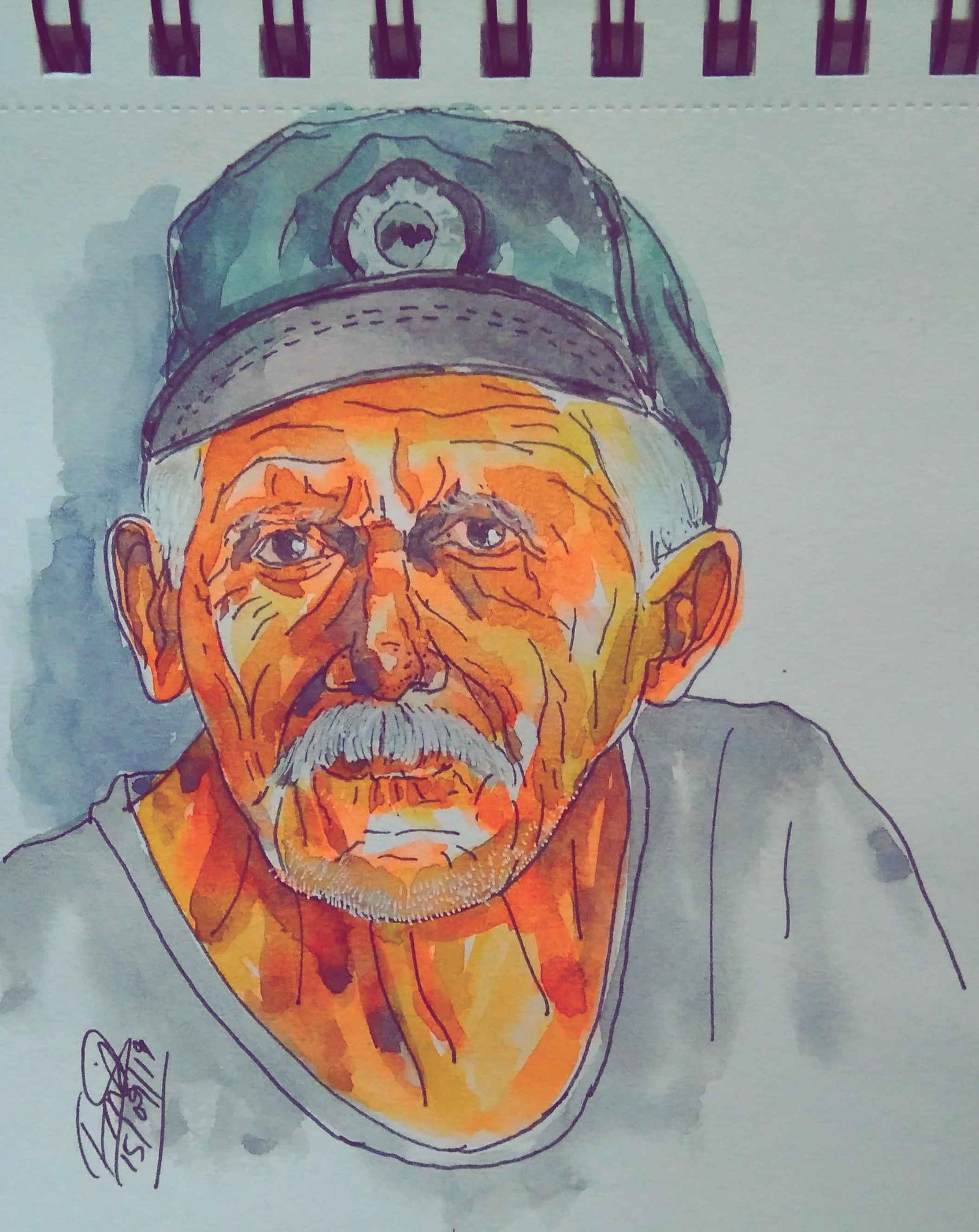 Portrait Work Pen And Watercolor Cake