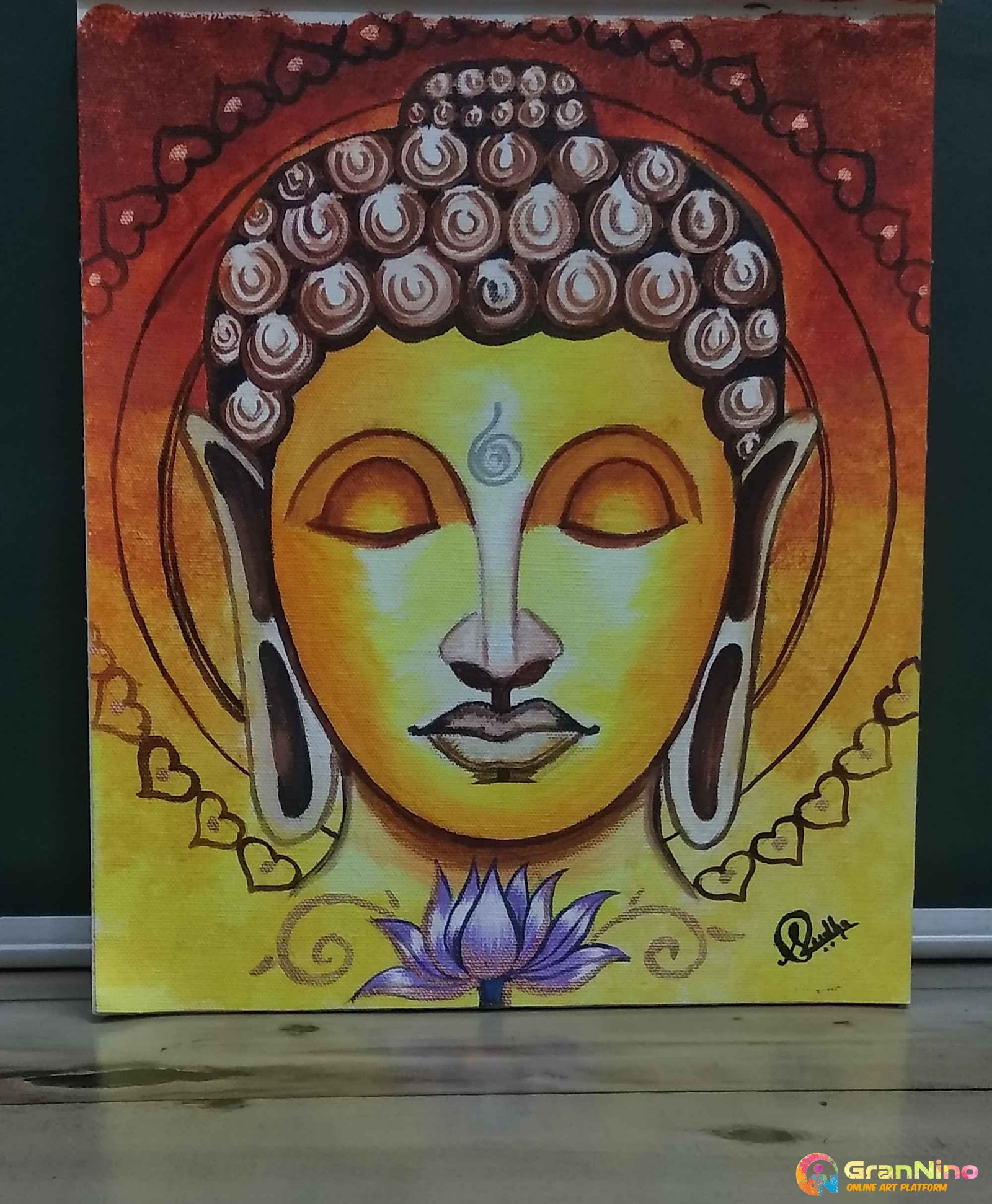 Bhudha 10 12 Acrylic Painting On Canvas