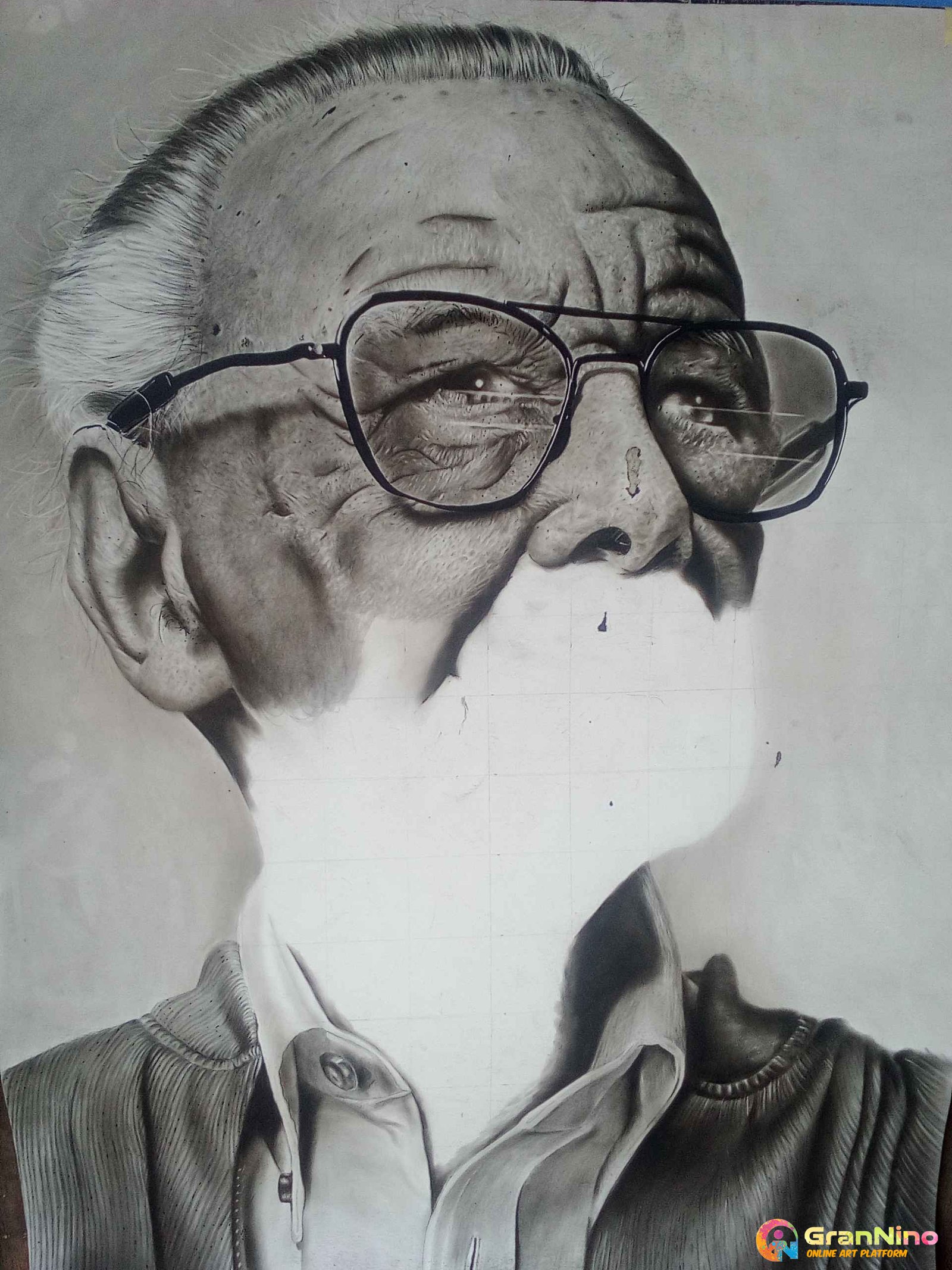Stan Lee Charcoal Sketch Portrait