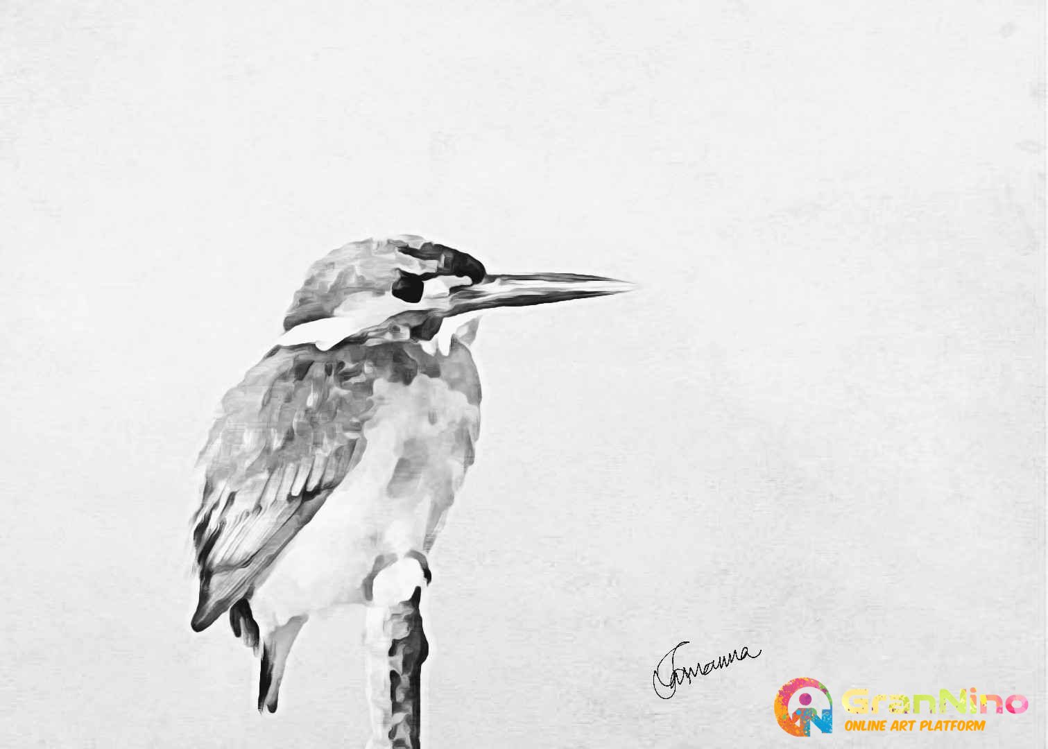Pencil Sketch Of A Bird Using Hb