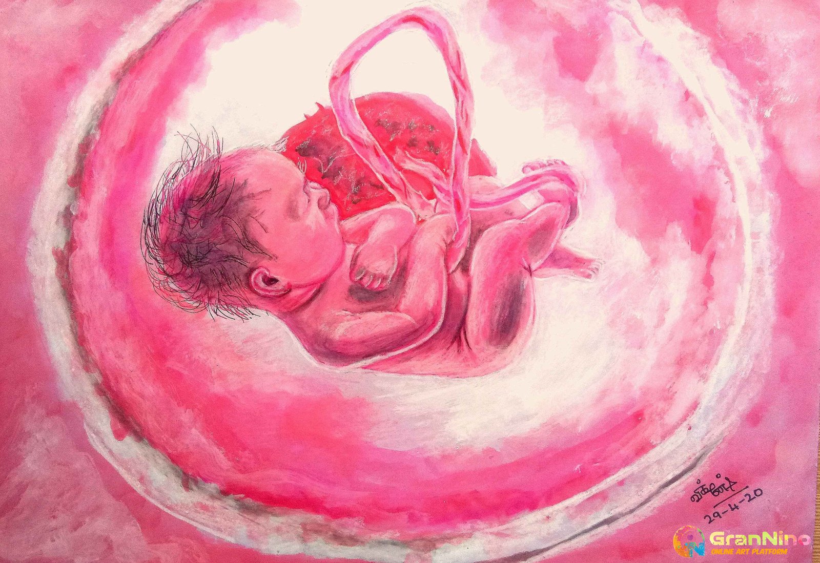 Baby In The Womb Realistic Drawing Watch My Drawing Video