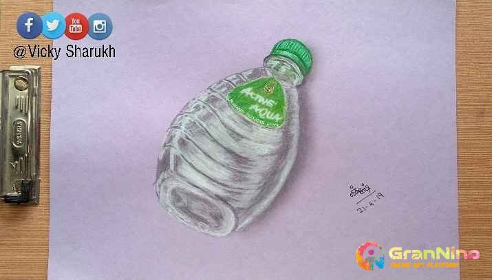 water plastic bottle \u002F cartoon vector and illustration, hand drawn  style, isolated on white background. #Ad , #… | Water bottle drawing, Bottle  drawing, Bottle