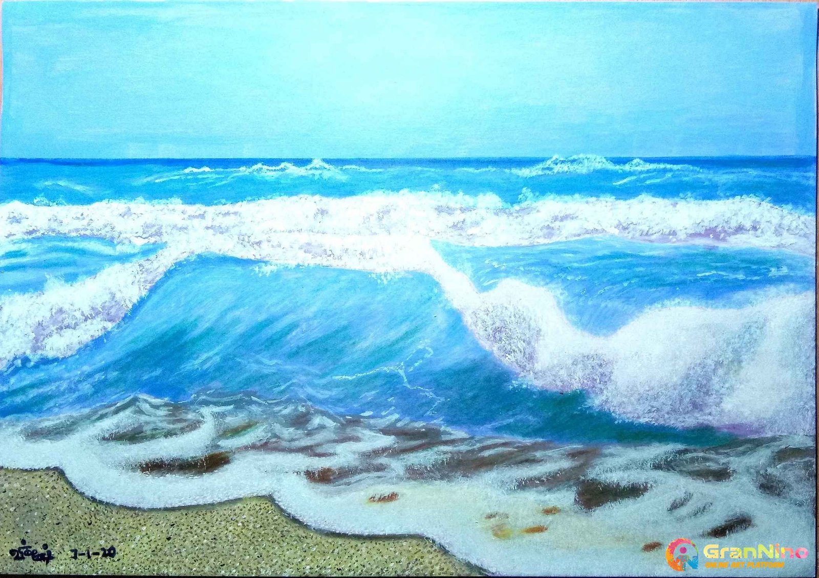 Beach Waves Realistic Painting Watch My Drawing GranNino