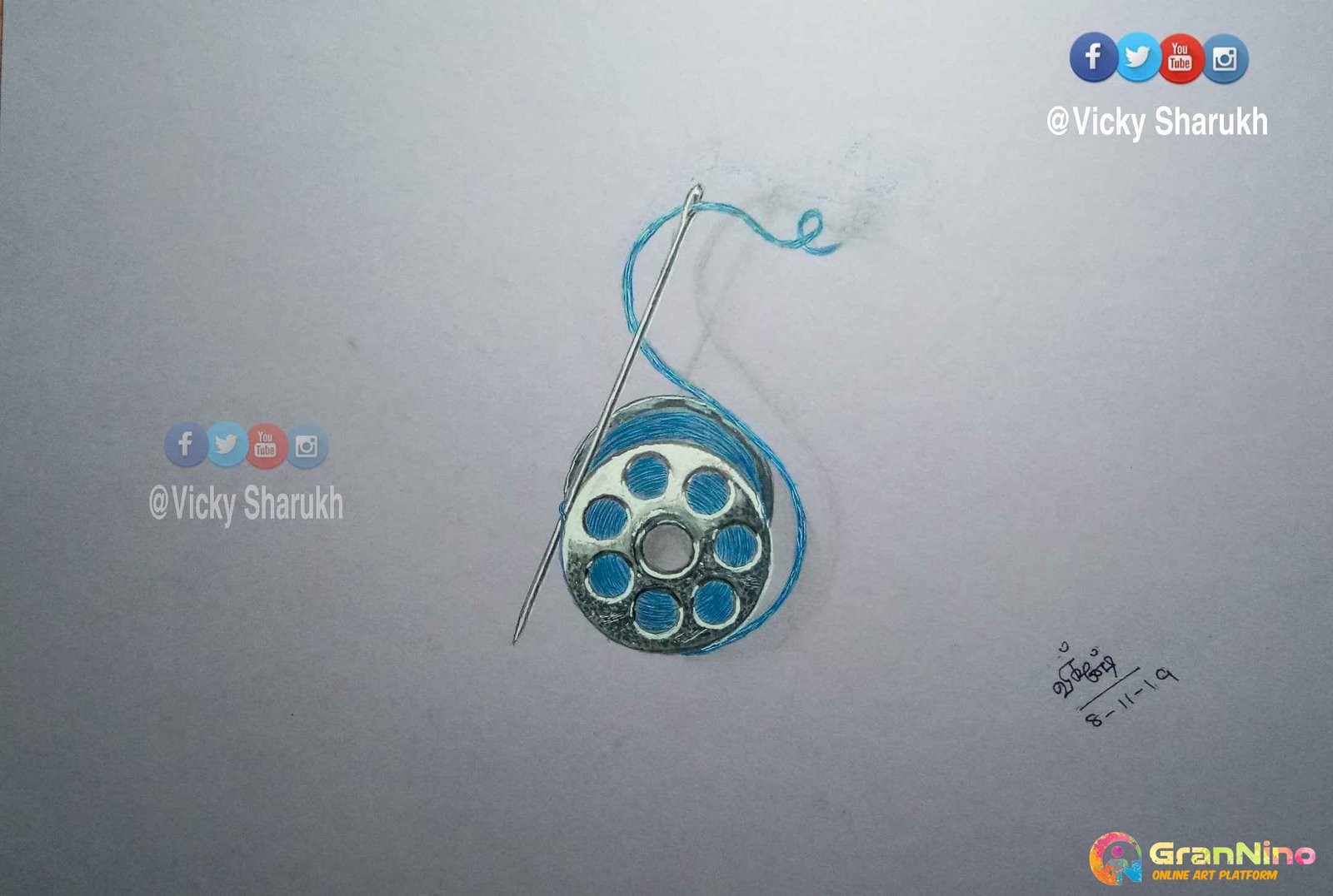 Realistic Art Series 025 Bobbin And Needle Thread