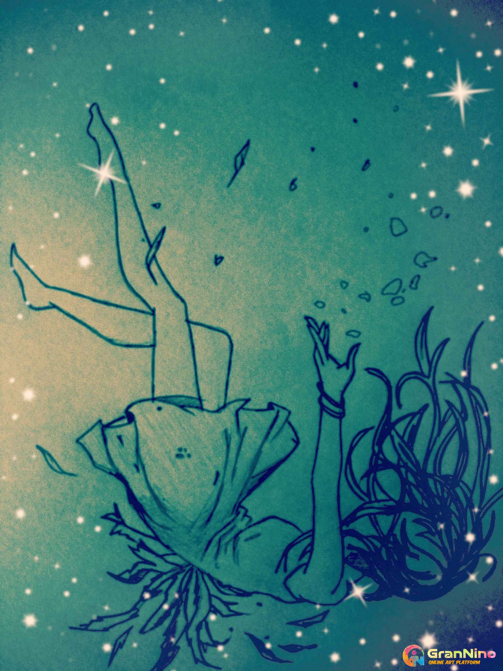 Falling In Water Kids Drawing