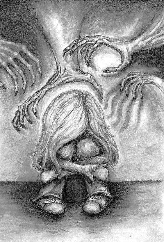 Pencil Sketch Expressing Emotions Depression