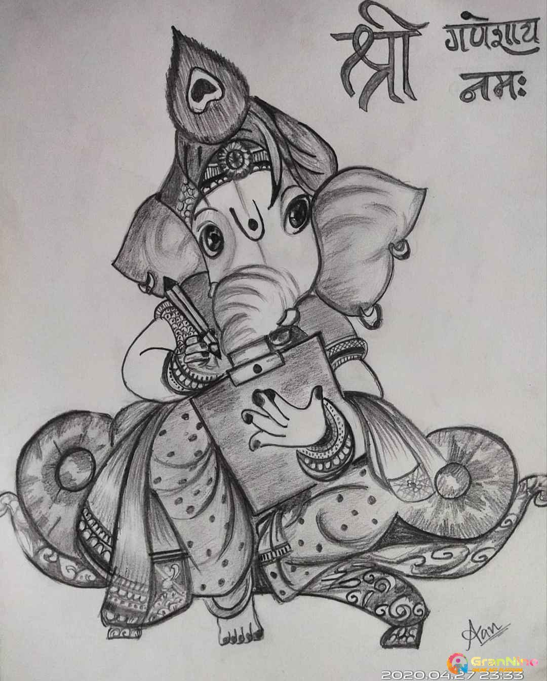 Ganesha Drawing, ganesha, religion, artifact png | PNGEgg