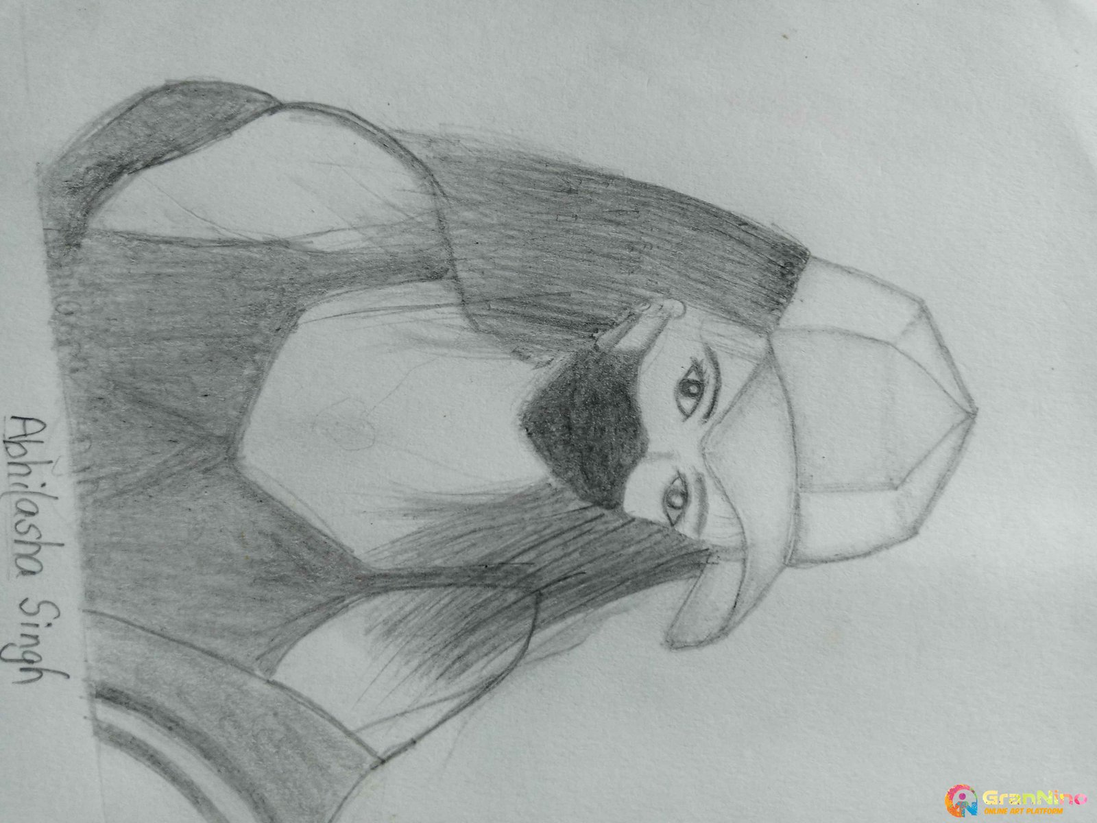 Young Hot Girl In Mask For Kids Drawing