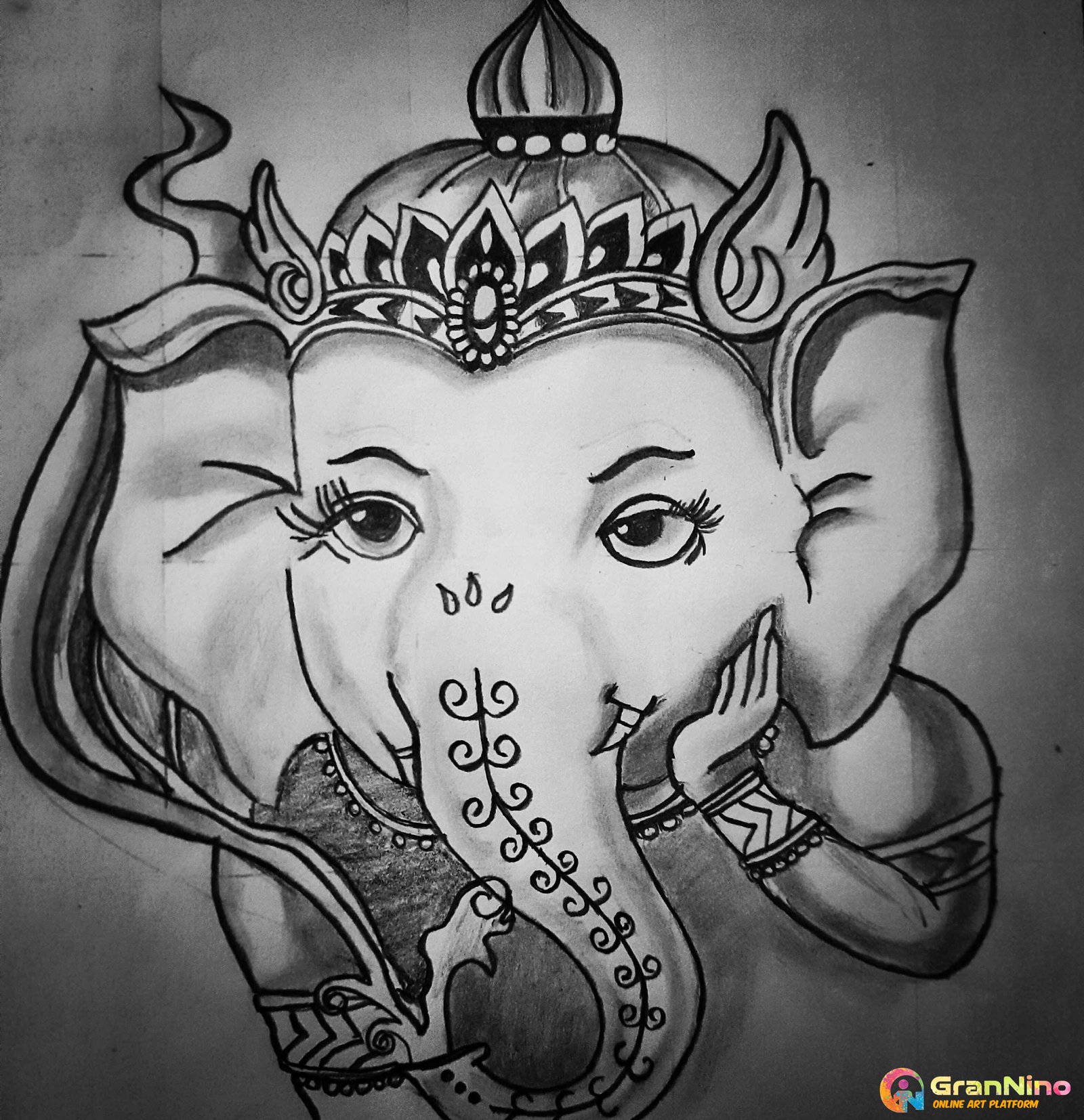 Lord Ganesha Drawing by Sk Sahif Ali  Pixels