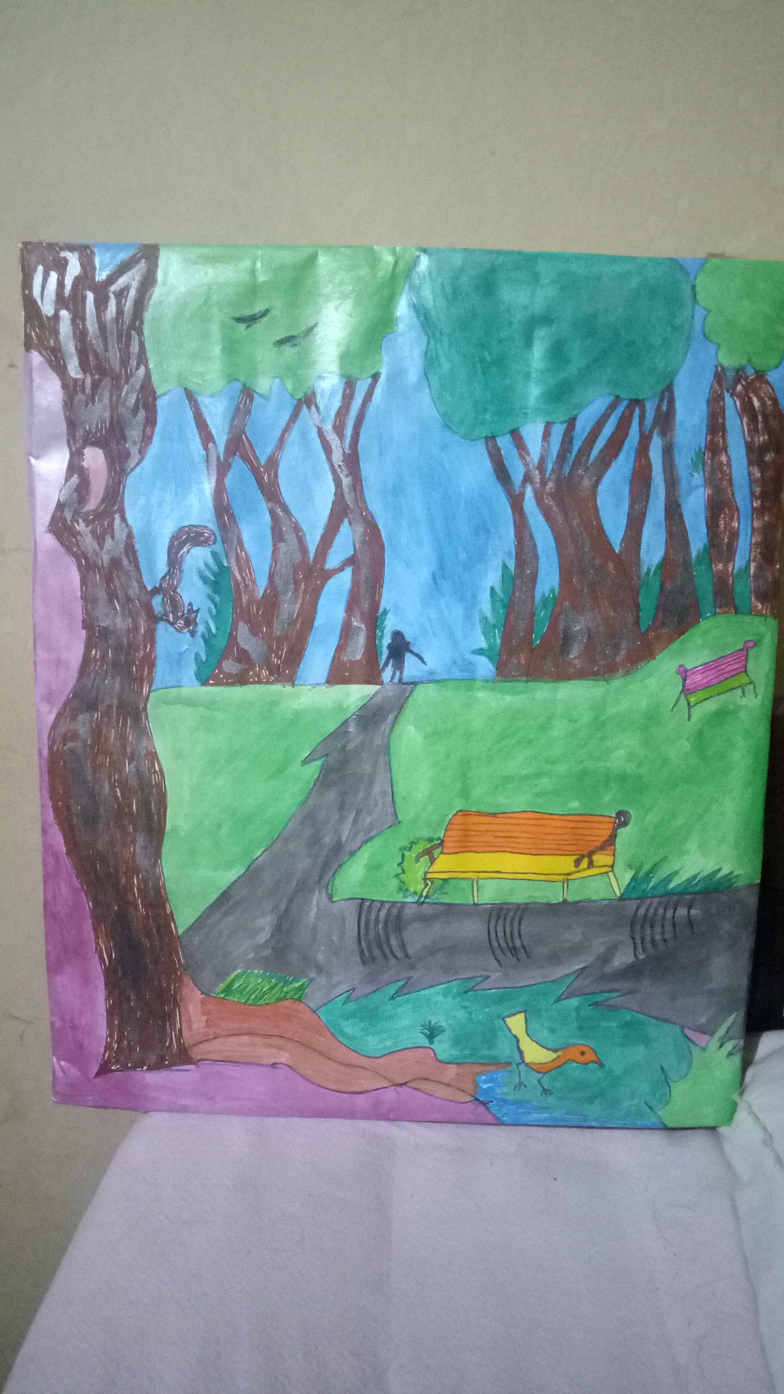Natural Shadow A Vibrant Natural Scene For Kids Drawing