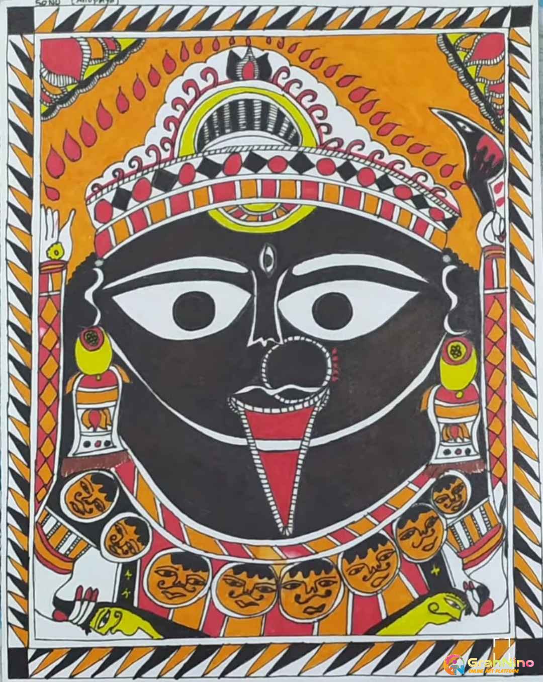 Painting Of Painting In Kali Mata Size A4size Sq Cm Price