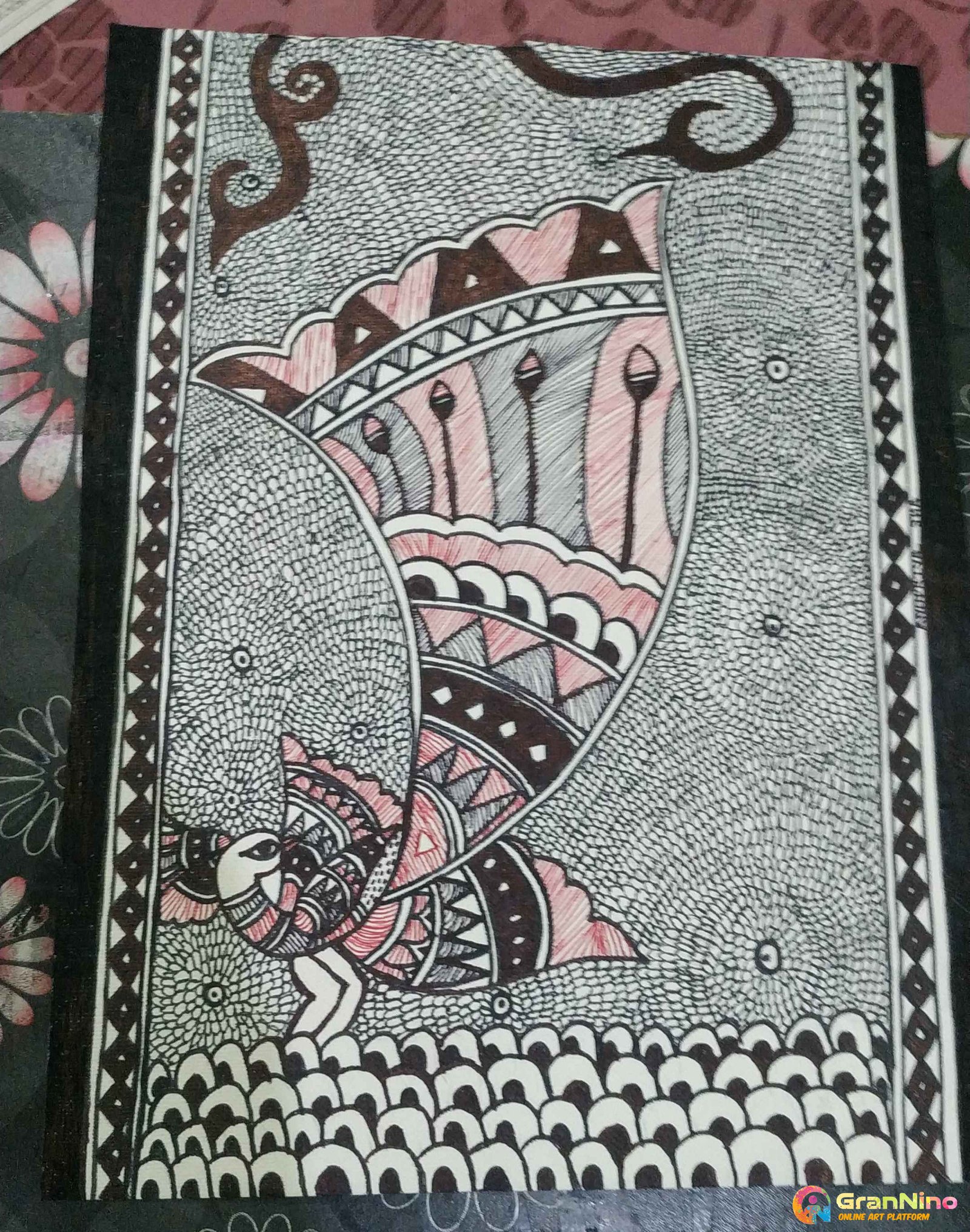 Painting Of Peacock Madhubani Painting In 1piece Size A4