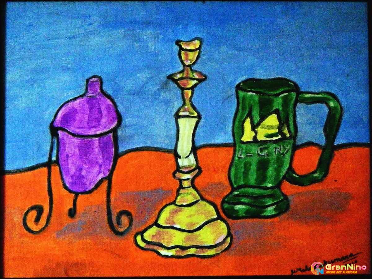 Painting Of Party Still Life In Acrylic Paint Size 4445 X