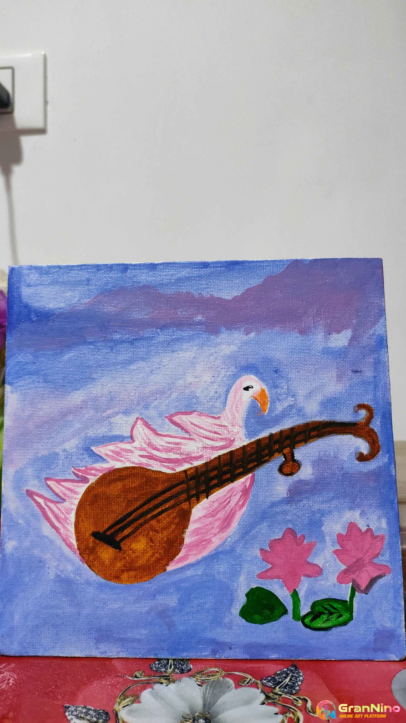 Painting Of God Of Saraswati Art Work In Bengali Education